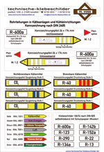 Kennzeichnung von Rohrleitungen in K&auml;lteanlagen und K&uuml;hleinrichtungen nach DIN 2405