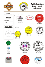 Muster Pr&uuml;fplaketten